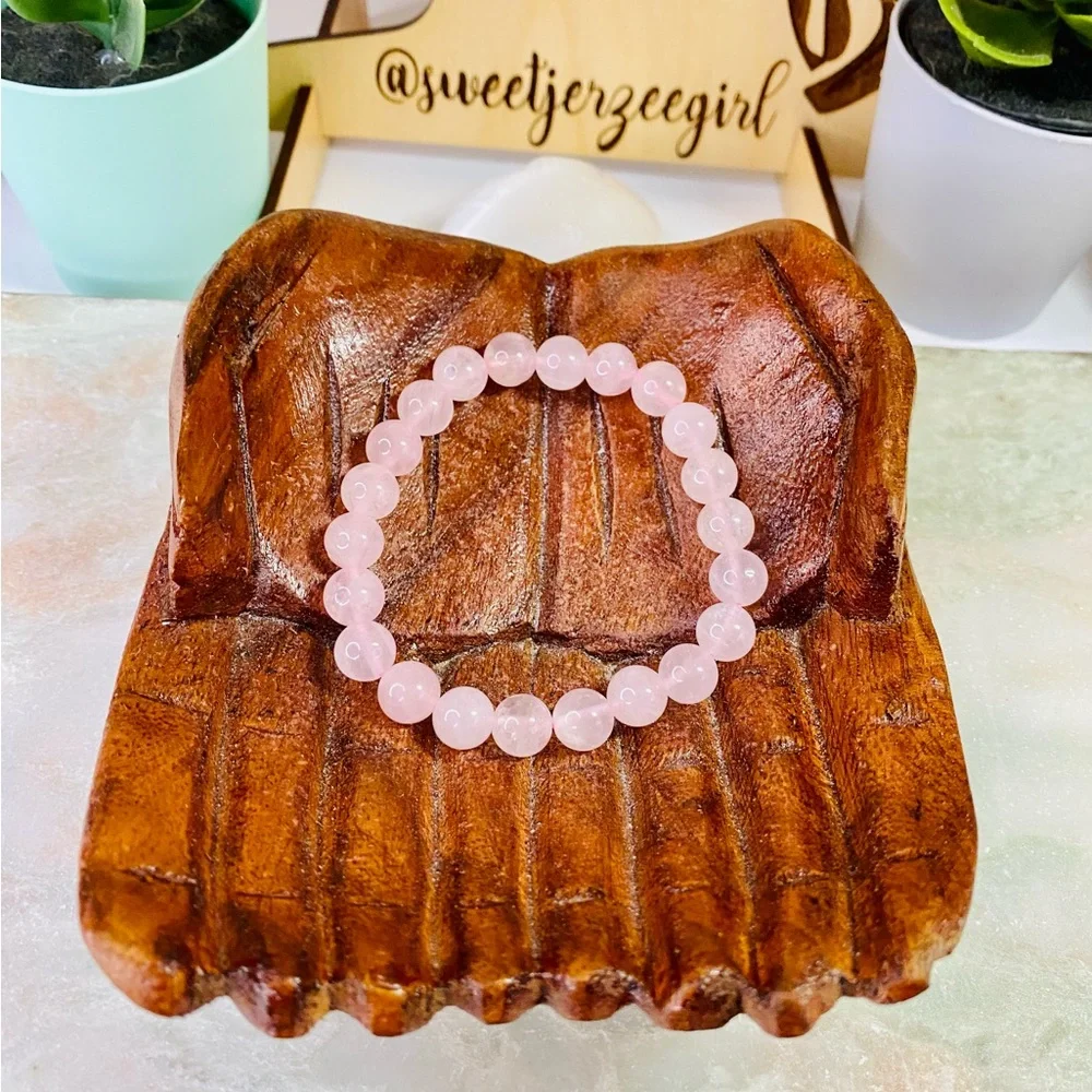 Rose Quartz Unconditional Love Stone Stretch Bracelet - Picture 5 of 6